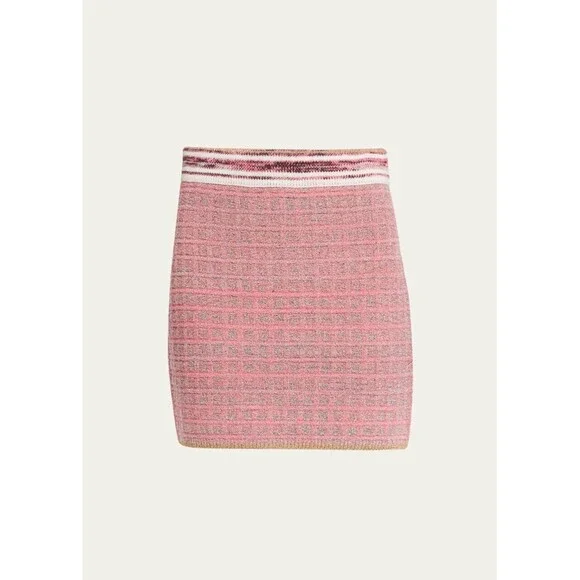 L'Agence Julius Tweed Waffle Stitch Knit Stretch Mini Skirt size M NWT